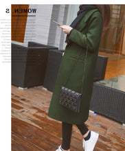 Load image into Gallery viewer, Autumn and Winter New Women's Korean Slim Was Thin Woolen Coat Pure Color Long-sleeved Temperament Long Section Casual Jacket