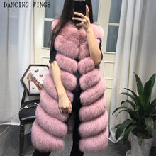 Load image into Gallery viewer, Womens Winter Fashion 2018 Natural Fox Fur Vest Real Fur Gilet 90CM Womens Real Fox Fur Vest Long Coat Ship by DHL 5 days