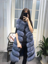 Load image into Gallery viewer, Womens Winter Fashion 2018 Natural Fox Fur Vest Real Fur Gilet 90CM Womens Real Fox Fur Vest Long Coat Ship by DHL 5 days