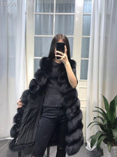 Load image into Gallery viewer, Womens Winter Fashion 2018 Natural Fox Fur Vest Real Fur Gilet 90CM Womens Real Fox Fur Vest Long Coat Ship by DHL 5 days