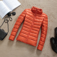 Load image into Gallery viewer, 90% Ultra-light Plus Size Thin Down Jacket Women 2019 Autumn Winter Slim Short Hooded Warm White Duck Down Coat Women Outerwear