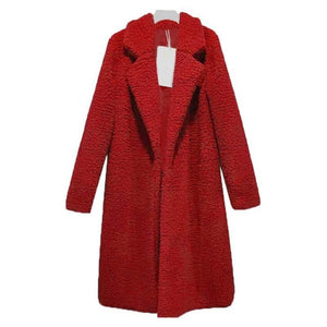 Autumn Winter Faux Fur Coat Women Warm Teddy Bear Coat Ladies Fur Jacket Female Teddy Outwear Plush Overcoat Long Coat