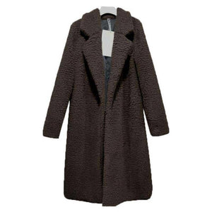 Autumn Winter Faux Fur Coat Women Warm Teddy Bear Coat Ladies Fur Jacket Female Teddy Outwear Plush Overcoat Long Coat