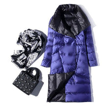 Load image into Gallery viewer, FTLZZ Ultra Light Down Jacket Women Winter Double Sided Slim White Duck Down Coat Single Breasted Turtleneck Warm Parkas