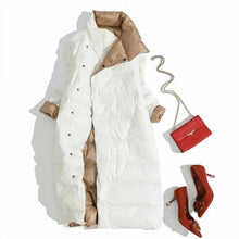 Load image into Gallery viewer, FTLZZ Ultra Light Down Jacket Women Winter Double Sided Slim White Duck Down Coat Single Breasted Turtleneck Warm Parkas