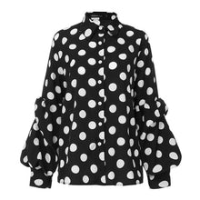 Load image into Gallery viewer, Top Fashion 2019 Celmia Women Long Puff Sleeve Blouses Shirts Lapel Buttons Casual Loose Solid Party Tops Work Blusas Plus Size