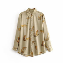 Load image into Gallery viewer, new women vintage animal print casual smock blouse autumn ladies leopard pattern shirts chic femininas kimono blusas tops LS4397