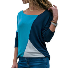 Load image into Gallery viewer, Ladies Tops Shirt Blusas Mujer Women Blouse 2019 Autumn Causal Blouse Slim Offioce Skew Collar Patchwork Long Sleeve xl shirt