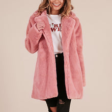 Load image into Gallery viewer, HCYO Autumn Winter Women Fur Coat Plus Size 3XL Covered Button Furry Faux Fur Coats Women&#39;s Long Loose Soft Rabbit Fur Overcoat