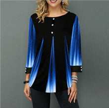 Load image into Gallery viewer, Shirt Women Spring Autumn  O-neck Blouse 3/4 Sleeve Casual Printing Button Female fashion shirt Tops Plus Size StreetShirt