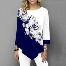 Load image into Gallery viewer, Shirt Women Spring Autumn  O-neck Blouse 3/4 Sleeve Casual Printing Button Female fashion shirt Tops Plus Size StreetShirt