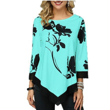 Load image into Gallery viewer, Shirt Women Spring Autumn  O-neck Blouse 3/4 Sleeve Casual Printing Button Female fashion shirt Tops Plus Size StreetShirt