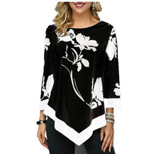 Load image into Gallery viewer, Shirt Women Spring Autumn  O-neck Blouse 3/4 Sleeve Casual Printing Button Female fashion shirt Tops Plus Size StreetShirt