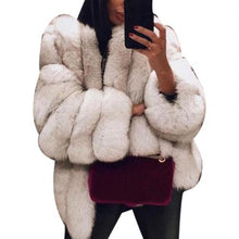 Load image into Gallery viewer, Women Casual Jacket Plus Size Short Faux Fur Coat Warm Furry Jacket Long Sleeve Outerwear Autumn Winter Loose Overcoat Outwear