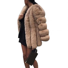 Load image into Gallery viewer, Women Casual Jacket Plus Size Short Faux Fur Coat Warm Furry Jacket Long Sleeve Outerwear Autumn Winter Loose Overcoat Outwear