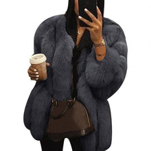 Load image into Gallery viewer, Women Casual Jacket Plus Size Short Faux Fur Coat Warm Furry Jacket Long Sleeve Outerwear Autumn Winter Loose Overcoat Outwear