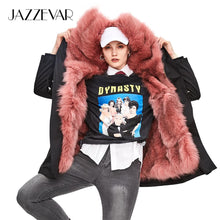 Load image into Gallery viewer, JAZZEVAR 2019 New Winter High Fashion street Women Luxurious fox Fur Parka detachable Fur lining Ladies Hooded Coat