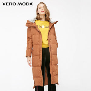 Vero Moda new detachable rabbit fur hooded long down jacket women | 318312503